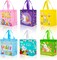 6Pcs Easter Non-woven Bags with Handle, Happy Easter Gift Bags for Kids, Treat Bags Rabbit Bunny, Reusable Easter Goodie Bags-Waterproof